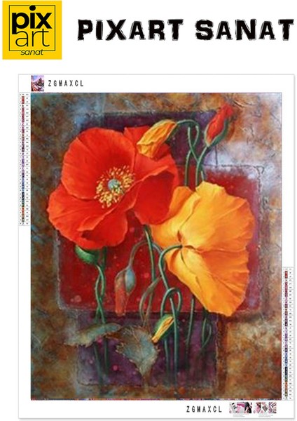 Gelincikler Pixart Sanat Elmas Mozaik Tablo Diamond Türkiye 42*52 fırsatları