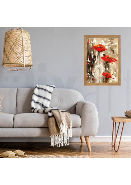 Yagli Boya Gelincik 40 x 60 Elmas Mozaik Tablo modelleri