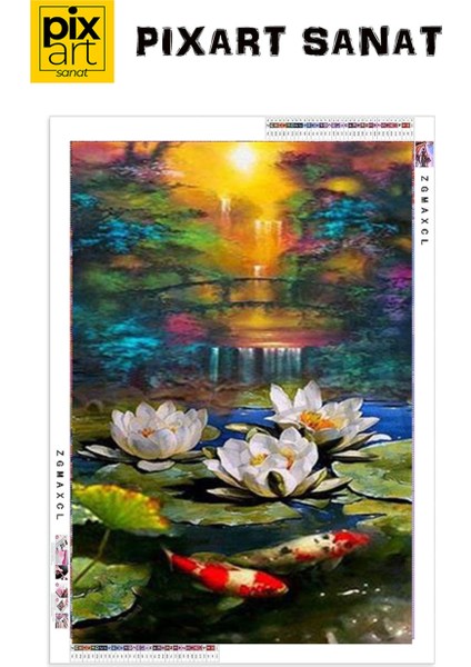Lotus Çiçeği Pixart Sanat Elmas Mozaik Tablo Diamond Türkiye 38*63 fırsatları