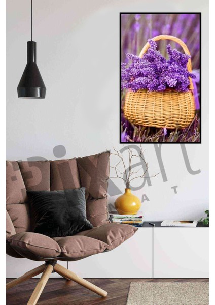 Hasır Sepetteki Mor Lavantalar Pixart Sanat Elmas Mozaik Tablo Diamond Türkiye 40*63 modelleri