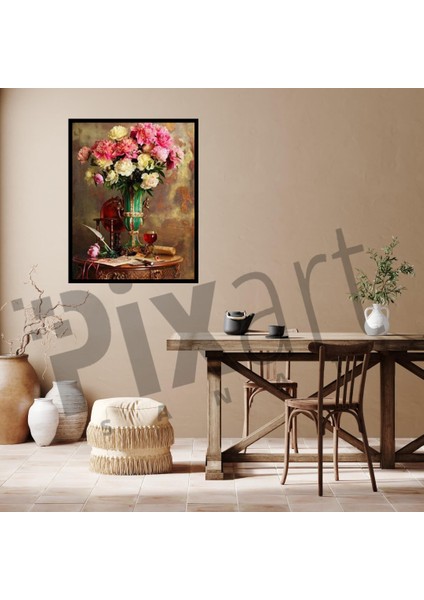 Eski Dönemden Çiçekler Pixart Sanat Elmas Mozaik Tablo Diamond Türkiye 53*67 fiyatları