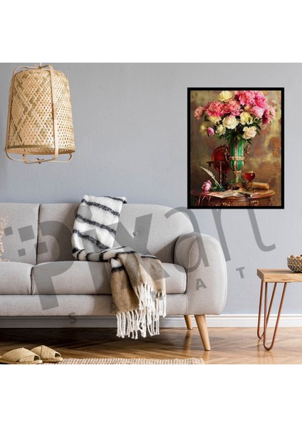 Eski Dönemden Çiçekler Pixart Sanat Elmas Mozaik Tablo Diamond Türkiye 53*67 modelleri