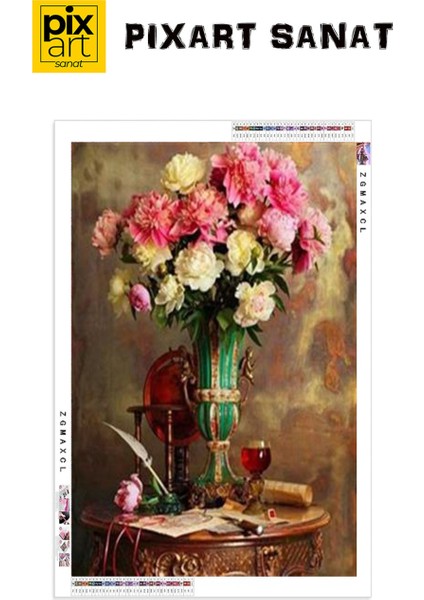 Eski Dönemden Çiçekler Pixart Sanat Elmas Mozaik Tablo Diamond Türkiye 53*67 fırsatları