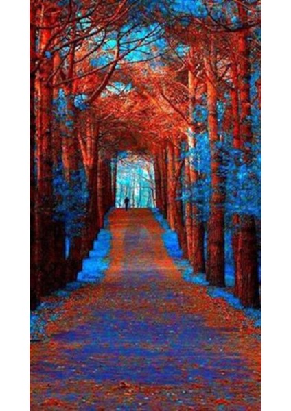 Mavi Işıklı Orman Pixart Sanat Elmas Mozaik Tablo Diamond Türkiye 32*57