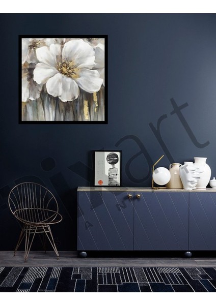 Beyaz Çiçek Çizimi Pixart Sanat Elmas Mozaik Tablo Diamond Türkiye 73*73 fiyatları