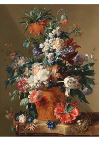 Jan Van Huysum Vazoda Cicekler 51 x 69 Elmas Mozaik Tablo