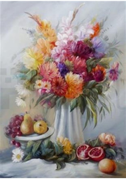 Meyve ve Çiçek Karışımı Pixart Sanat Elmas Mozaik Tablo Diamond Türkiye 48*68