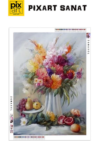 Meyve ve Çiçek Karışımı Pixart Sanat Elmas Mozaik Tablo Diamond Türkiye 48*68 fırsatları
