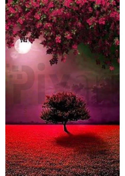 Kırmızı Doğa Pixart Sanat Elmas Mozaik Tablo Diamond Türkiye 38*58