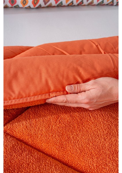 Kiremit Loura Çift Kişilik Çift Taraflı Lüx Wellsoft Yorgan 195x215 cm fırsatları