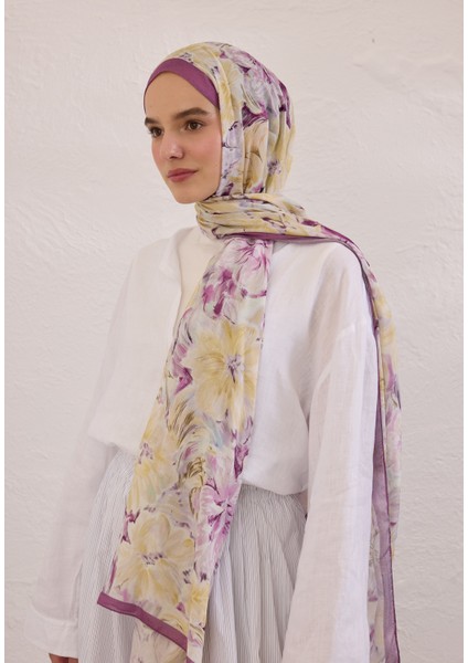 Pure Flora Desen Rami Şal Mürdüm fiyatları