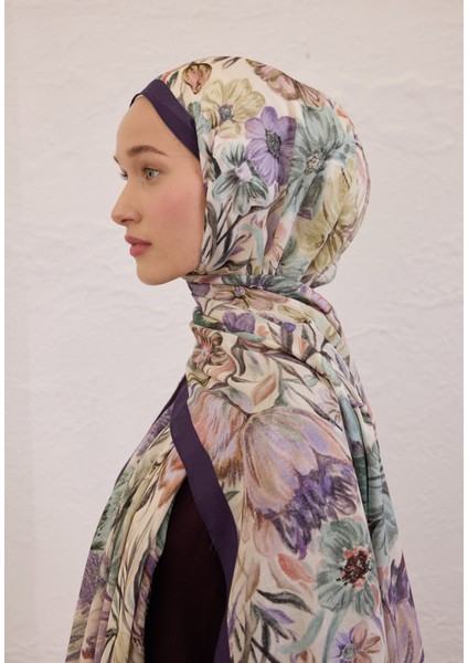 Vıntage Garden Desen Rami Şal Morcivert fırsatları