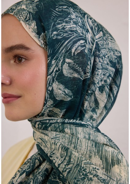 Secret Elegance Desen Rami Şal Zümrüt fırsatları