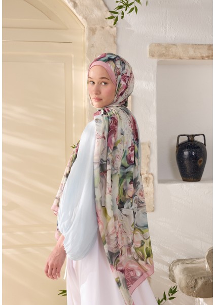Nerıssa Desen Rami Şal Soft Pembe