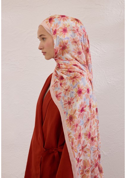 Sunflower Desen Rami Şal Soft Pembe modelleri