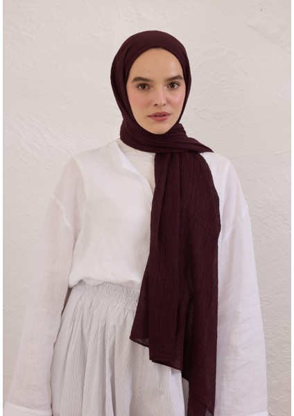 Modal Krinkıl Şal Bordo