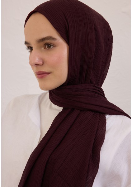 Modal Krinkıl Şal Bordo