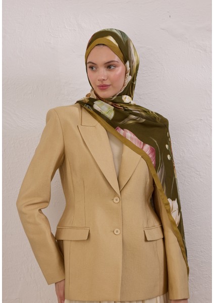 Elegant Flower Desen Rami Şal Haki modelleri