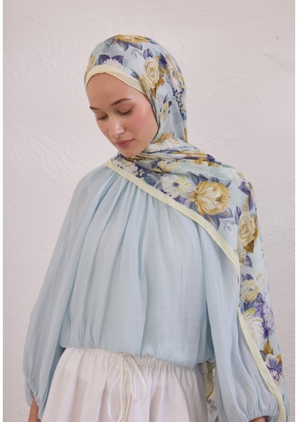 Magnolıa Desen Rami Şal Soft Sarı modelleri