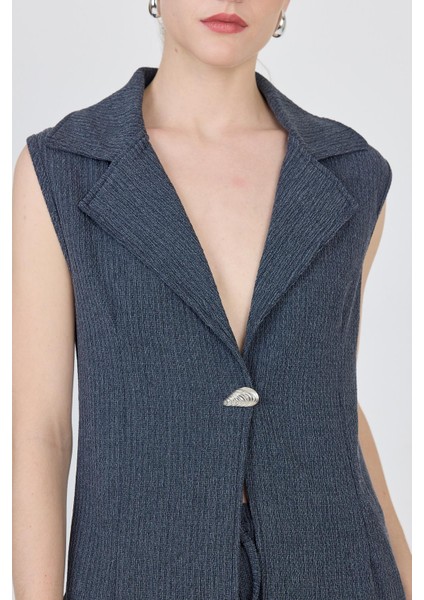 Mavi Kolsuz Yelek ve Bol Paça Pantolon Takımı 1490 fırsatları