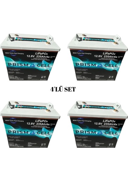 Prısmacell Lifepo4 Golf Cart Batarya 48V 235AH 4’lü Set