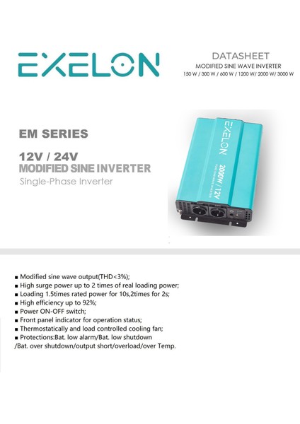 2000W 12V Modifiye Inverter