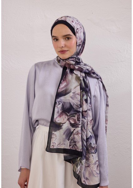 Nerıssa Desen Rami Şal Derin Mor