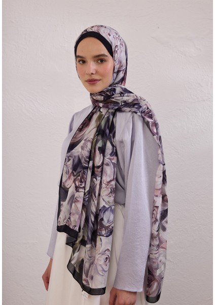 Nerıssa Desen Rami Şal Derin Mor fiyatları