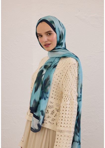 Dark Flora Desen Rami Şal Mavi fiyatları