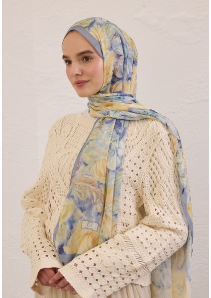 Pure Flora Desen Rami Şal Soft Mavi fiyatları