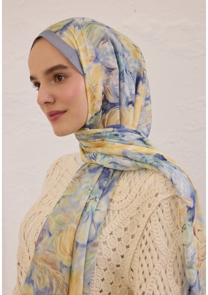 Pure Flora Desen Rami Şal Soft Mavi modelleri