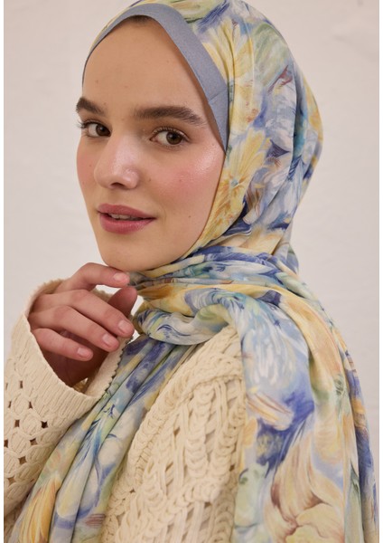 Pure Flora Desen Rami Şal Soft Mavi fırsatları