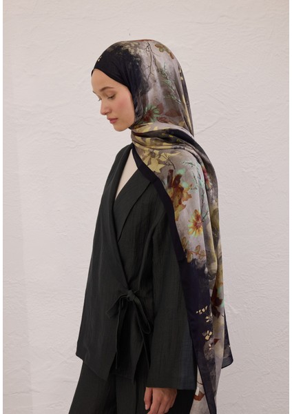 Dıtsy Leaves Desen Rami Şal Siyah