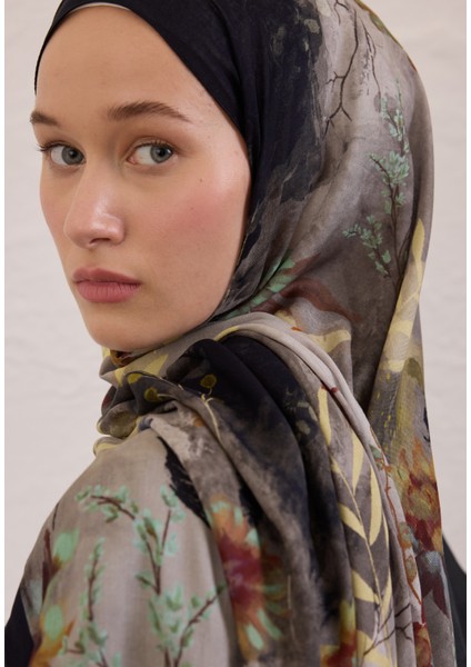 Dıtsy Leaves Desen Rami Şal Siyah modelleri