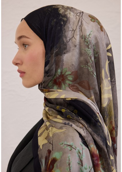 Dıtsy Leaves Desen Rami Şal Siyah fırsatları