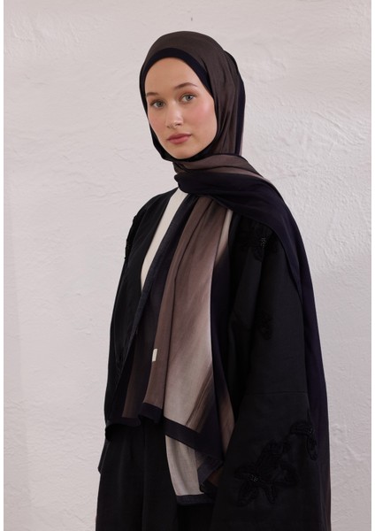 Color Brush Desen Rami Şal Siyah