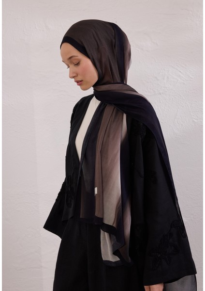 Color Brush Desen Rami Şal Siyah modelleri