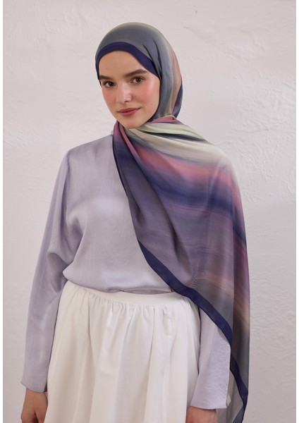 Color Brush Desen Rami Şal Mor modelleri