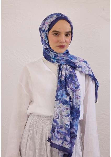 Summer Bloom Desen Rami Şal Lavanta