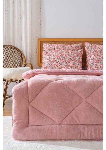 Pudra Loura Tek Kişilik Çift Taraflı Lüx Wellsoft Yorgan 155x215 cm