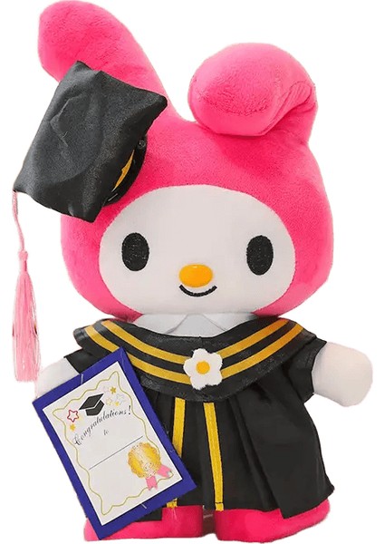 Sanrio Anime Peluş 35CM Cinnamoroll Benim Melodim Kuromi Hello Kitty Mezuniyet Plushie Bebek Kawaii Yumuşak Dolgulu Mezuniyet Hediyesi: B-35CM (Yurt Dışından)