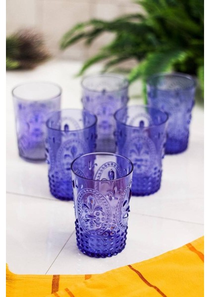 Akrilik Mavi 6 Lı Kısa Bardak