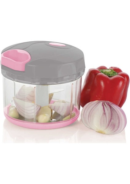 Açık Pembe Gri Büyük Pratik Doğrayıcı ve Çırpıcı 1000ML fiyatları