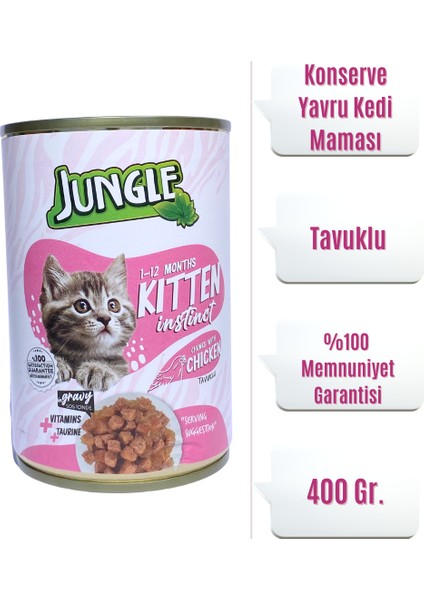 Yavru Kedi Konservesi Tavuklu 400 Gr. ( 3ADET )