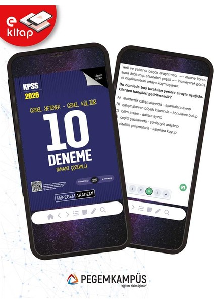 2026 Kpss Genel Yetenek Genel Kültür Tamamı Çözümlü 10 E-Deneme fiyatları