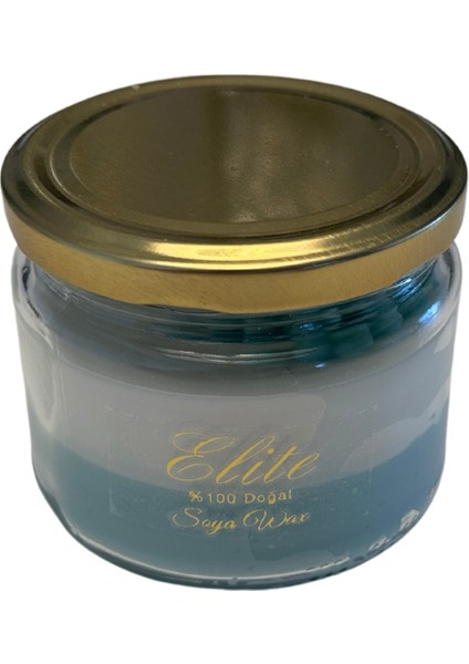 Mavi Beyaz Zarafetiyle El Yapımı Mum – Ylang Ylang’ın Hafifliğini Hissedin 8X7CM