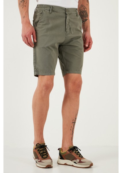 Pamuklu Slim Tapered Bermuda Şort Erkek ŞORT 4503S67SMILANO fırsatları