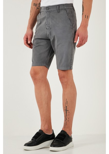 Pamuklu Slim Tapered Bermuda Şort Erkek ŞORT 4503S67SMILANO fırsatları