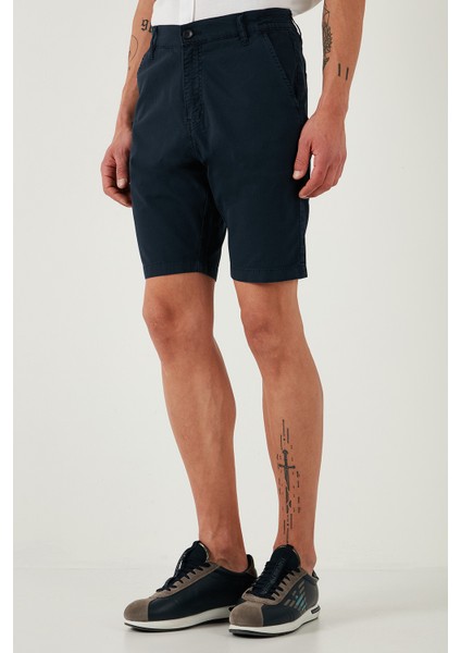 Pamuklu Slim Tapered Bermuda Şort Erkek ŞORT 4503S67SMILANO fırsatları