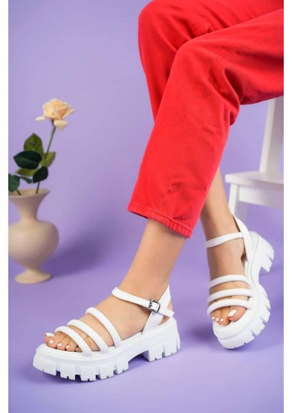 Yüksek Taban Bağcıklı Kadın Sandalet 6144 fiyatları